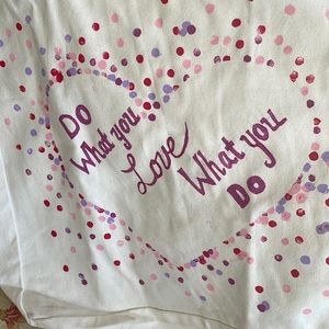 15” X 15” X 5”. Hand painted tote.